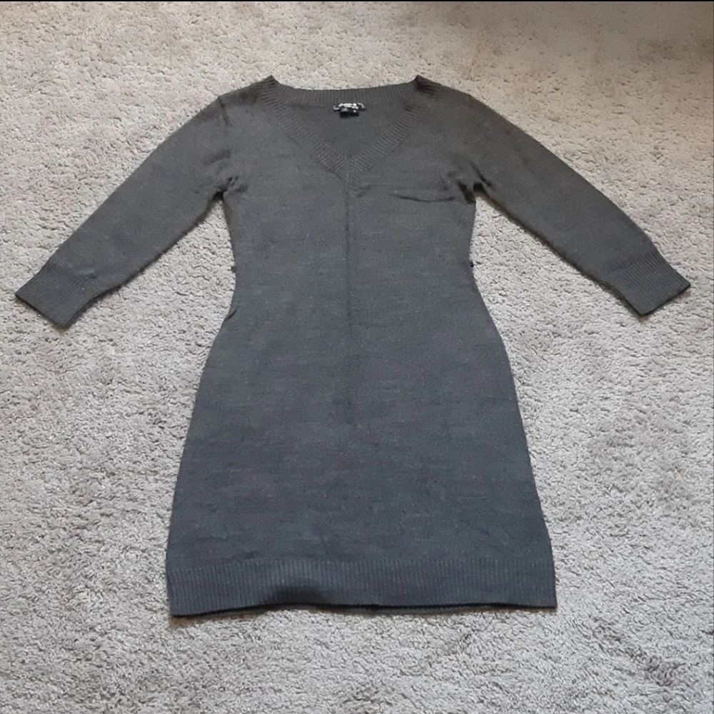 Sequin Hearts Ribbed Sweater Dress